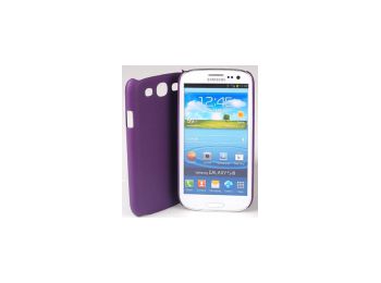 Jekod Shield bőrhatású műanyag hátlaptok kijelzővédő fóliával Samsung i9300, i9301, i9305, Galaxy S3 lila*