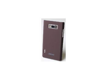 Jekod Super Cool műanyag hátlaptok kijelzővédő fóliával LG P700 Optimus L7-hez barna*