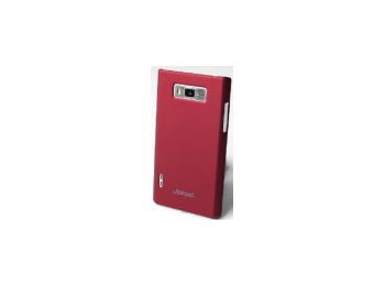 Jekod Super Cool műanyag hátlaptok kijelzővédő fóliával LG P700 Optimus L7-hez piros*