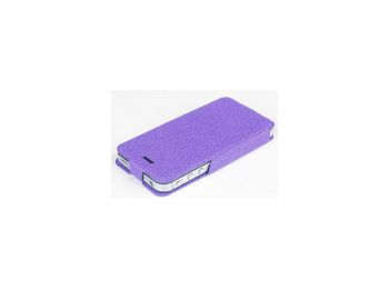 Jekod Suede fliptok kijelzővédő fóliával Apple iPhone 4,  4S-hez lila*