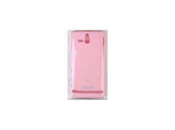Jekod Shiny hátlaptok kijelzővédő fóliával Sony ST25 Xperia U-hoz rózsaszín*